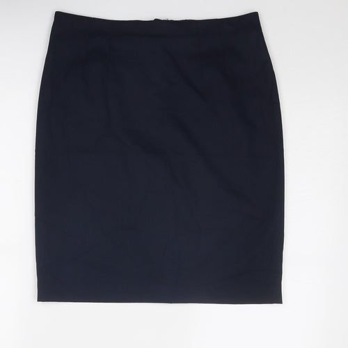 H&M Womens Blue Polyester Straight & Pencil Skirt Size 12 Zip