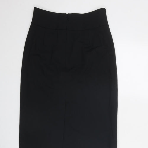 Austin Reed Womens Black Wool Straight & Pencil Skirt Size 8 Zip
