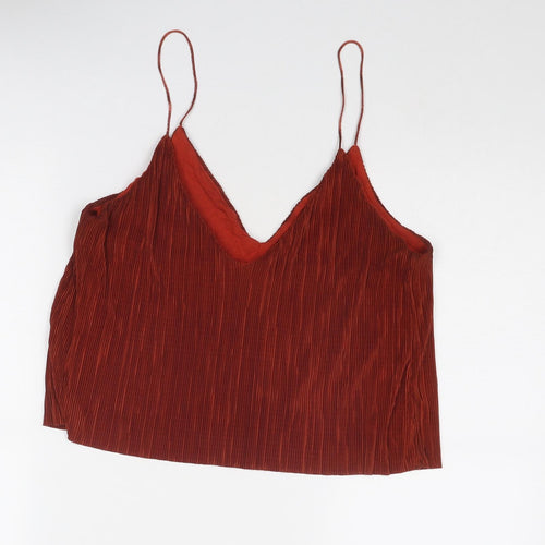 Urban Outfitters Womens Red Polyester Camisole Tank Size M V-Neck - Plisse