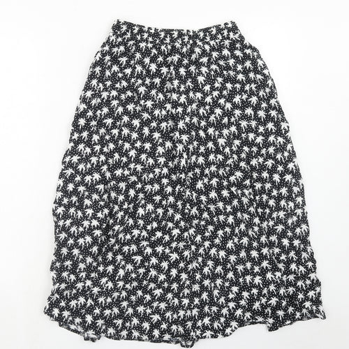 Italian Club Womens Blue Geometric Viscose Peasant Skirt Size 14 - Palm Tree Pattern