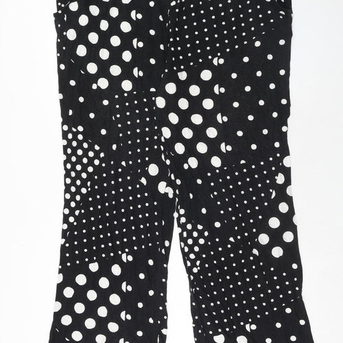 Capsule Womens Black Polka Dot Viscose Trousers Size 22 Regular