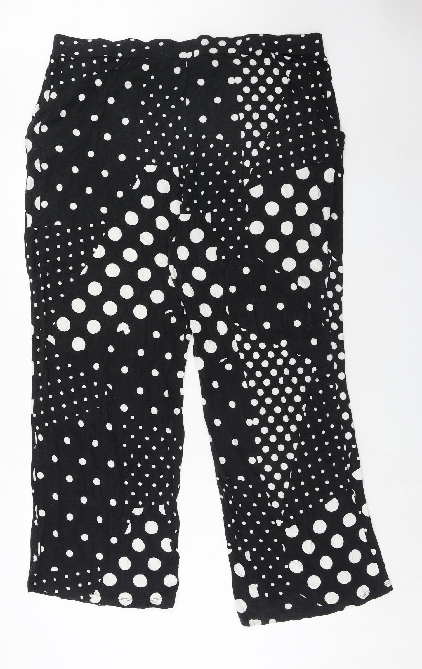 Capsule Womens Black Polka Dot Viscose Trousers Size 22 Regular