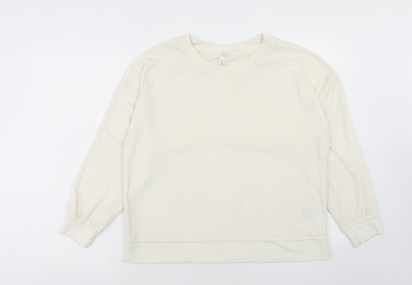 H&M Womens Ivory Polyester Pullover Sweatshirt Size S Pullover