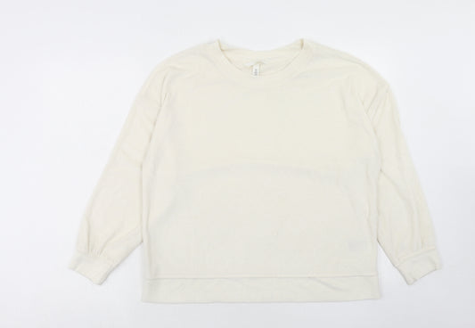 H&M Womens Ivory Polyester Pullover Sweatshirt Size S Pullover