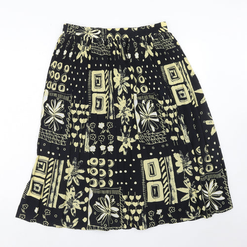 Lucia Womens Black Geometric Polyester Pleated Skirt Size 16