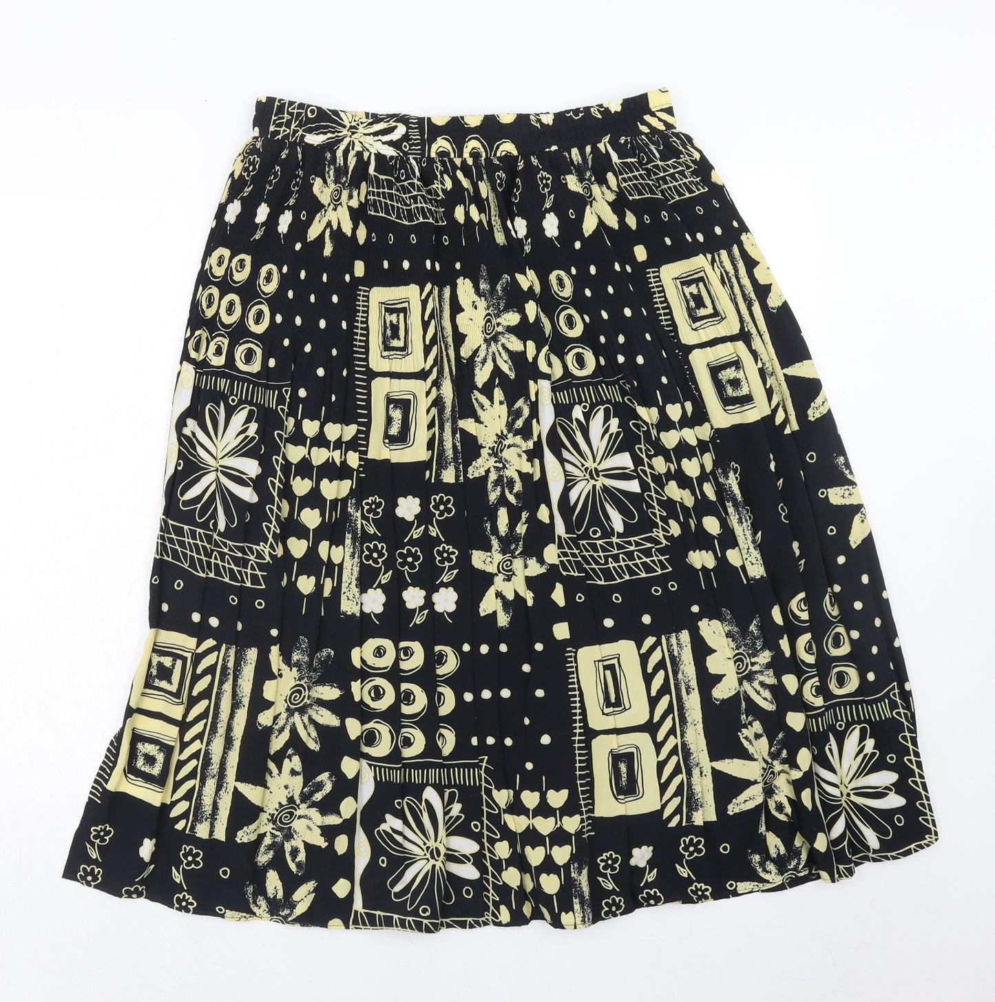 Lucia Womens Black Geometric Polyester Pleated Skirt Size 16