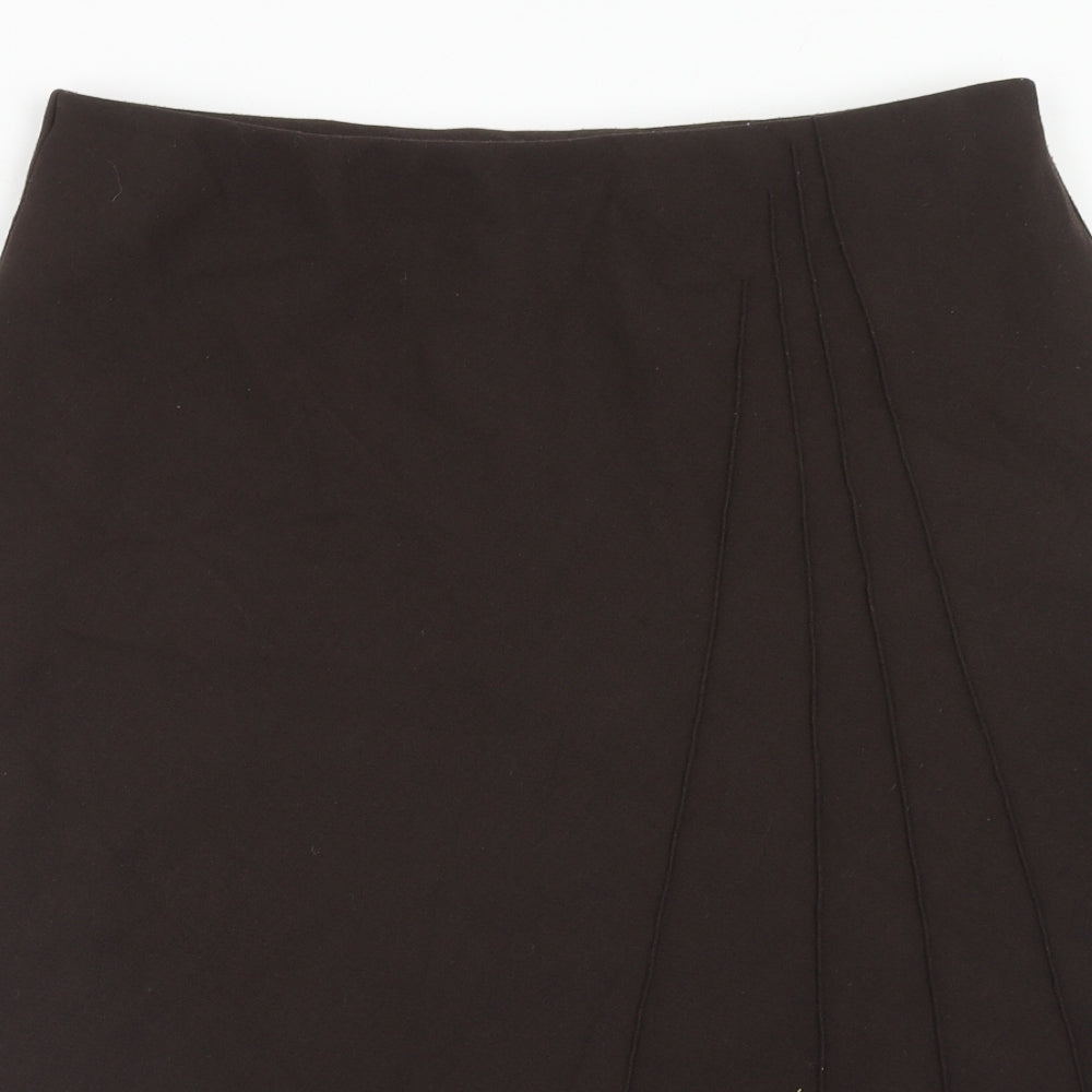 Marks and Spencer Womens Brown Polyester Swing Skirt Size 18