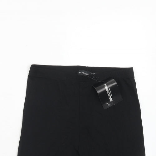 PRETTYLITTLETHING Womens Black Viscose Sweat Shorts Size 12 Regular Pull On
