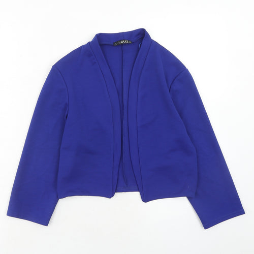 Quiz Womens Blue Jacket Blazer Size 10 Snap