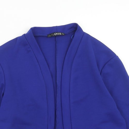 Quiz Womens Blue Jacket Blazer Size 10 Snap