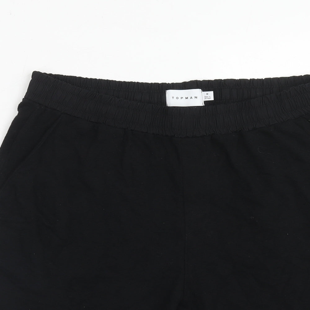 Topman Womens Black Polyester Cargo Shorts Size M Regular Pull On