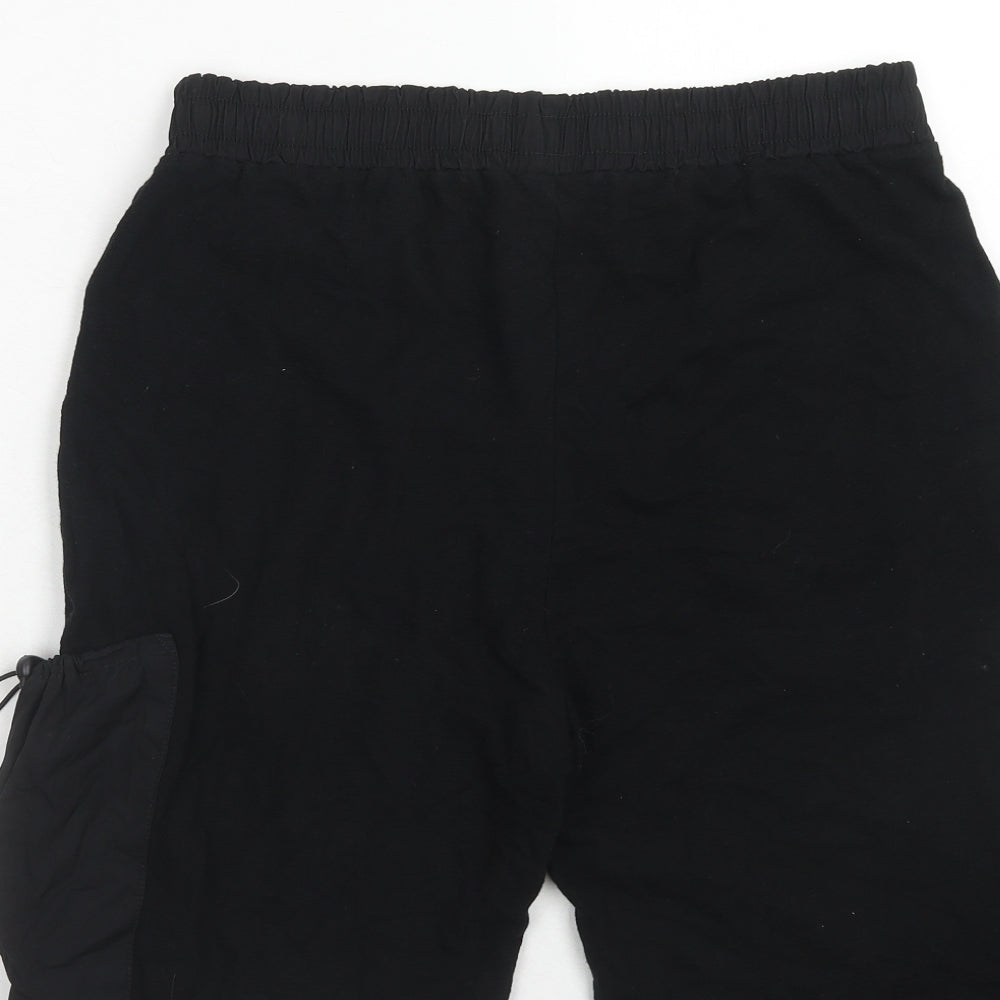 Topman Womens Black Polyester Cargo Shorts Size M Regular Pull On