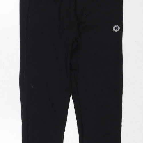Hurley Womens Black Polyester Cropped Trousers Size S Regular Pullover