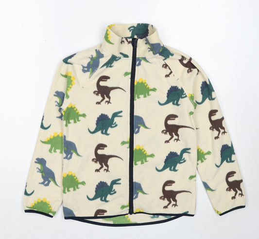 H&M Boys Beige Geometric Jacket Size 8-9 Years Zip - Age 8-10 Years, Dinosaur