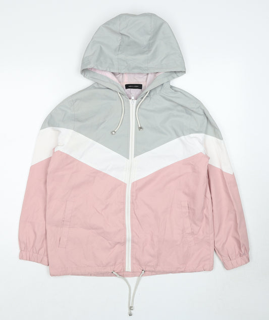 New Look Girls Pink Jacket Size S Zip