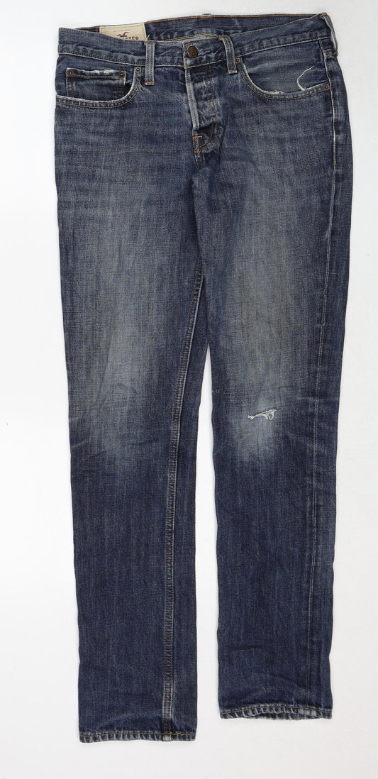 Hollister Mens Blue Cotton Skinny Jeans Size 31 in L32 in Regular Button