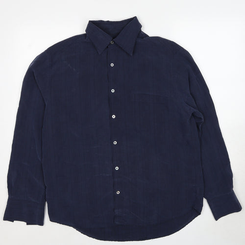 NEXT Mens Blue Modal Button-Up Size L Collared Button