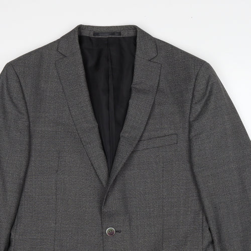 T.M.Lewin Mens Grey Wool Jacket Suit Jacket Size 40 Regular