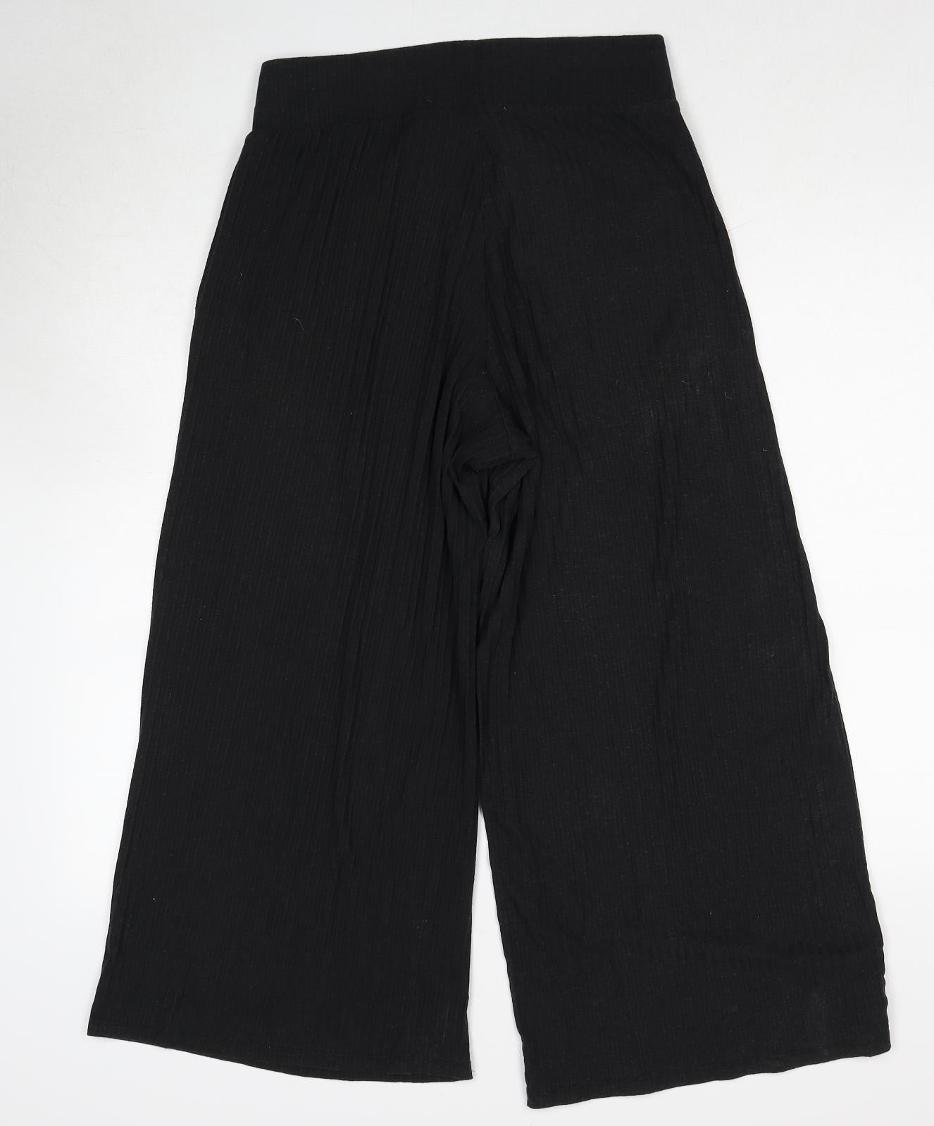 Marks and Spencer Womens Black Polyester Trousers Size 12 Regular