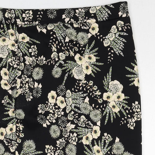 Marc Cain Womens Black Floral Polyester A-Line Skirt Size L - Label size 3