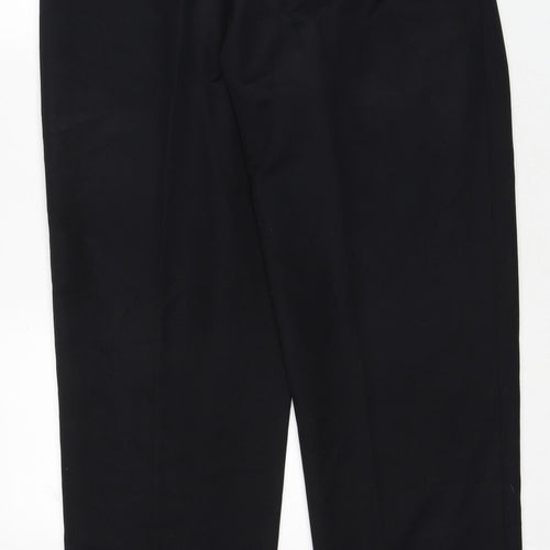 BHS Mens Black Polyester Dress Pants Trousers Size 36 in L32 in Regular Zip