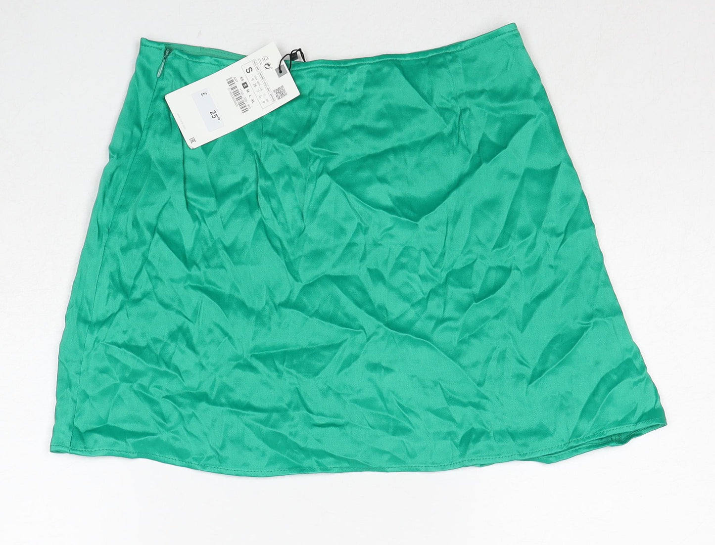 Zara Womens Green Polyester Skort Size S Zip