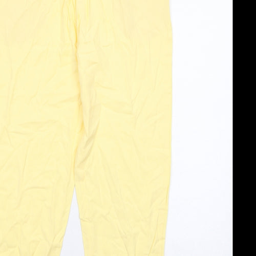 Bershka Womens Yellow Viscose Carrot Trousers Size 10 Regular Zip