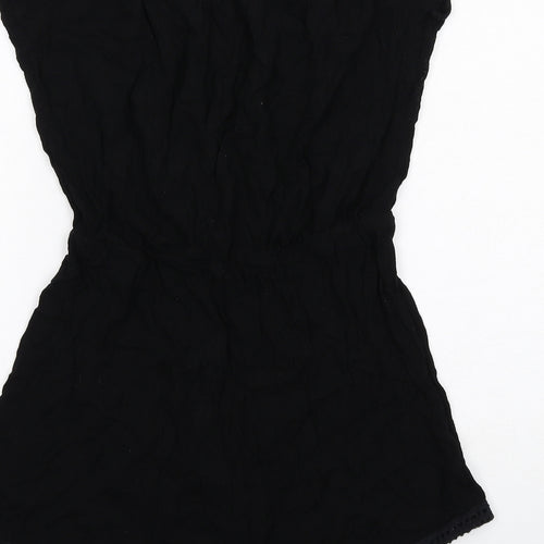 New Look Womens Black Viscose Playsuit One-Piece Size M Pullover