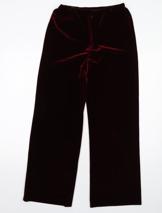 Debenhams Womens Red Polyester Trousers Size 10 Regular