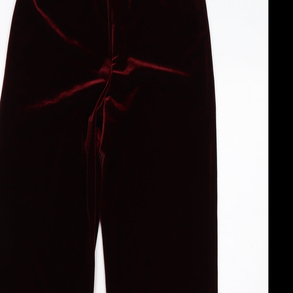 Debenhams Womens Red Polyester Trousers Size 10 Regular