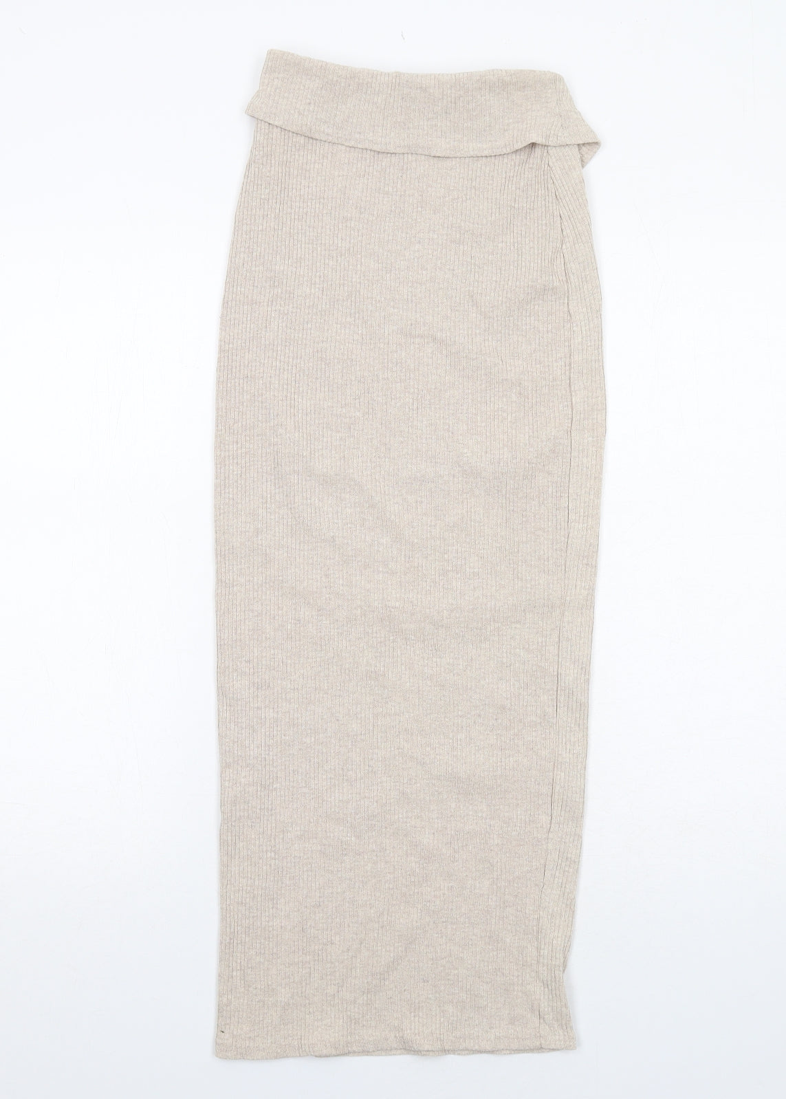 PRETTYLITTLETHING Womens Beige Cotton A-Line Skirt Size 6
