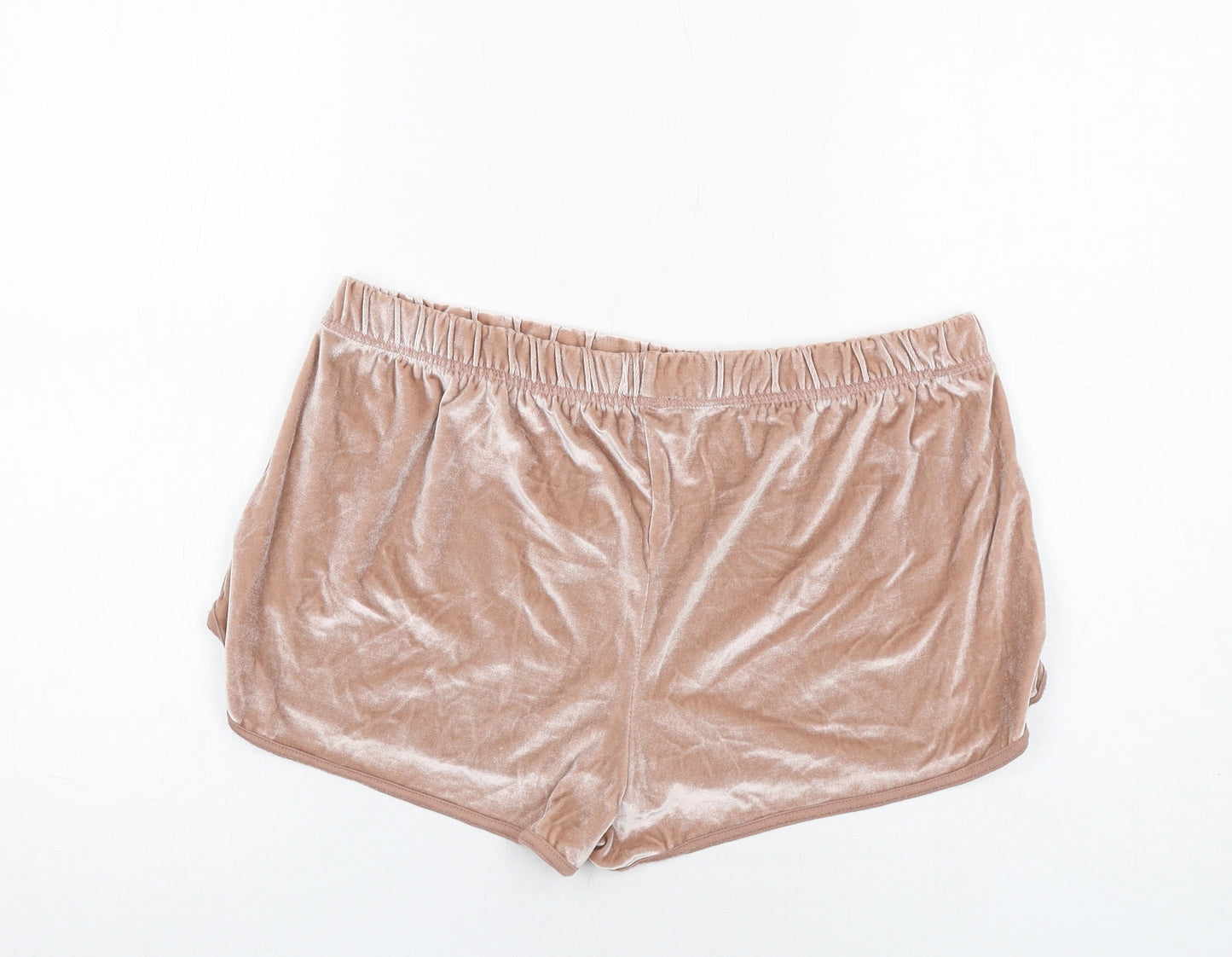 Topshop Womens Pink Polyester Hot Pants Shorts Size 12 Regular Pull On
