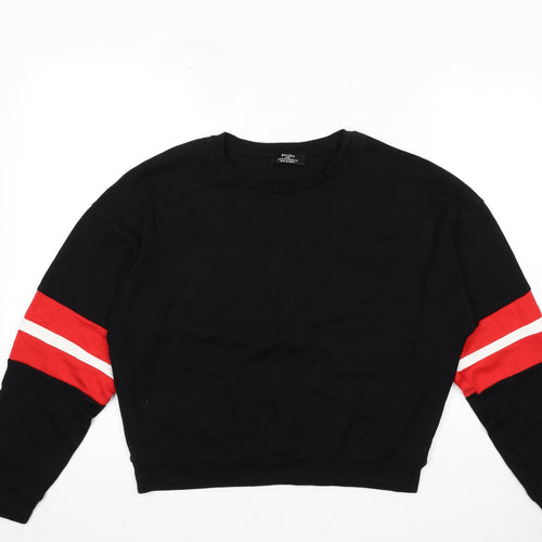 Bershka Womens Black Acrylic Pullover Sweatshirt Size M Pullover