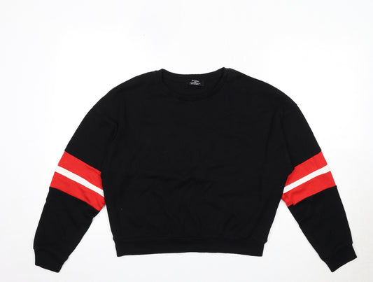 Bershka Womens Black Acrylic Pullover Sweatshirt Size M Pullover