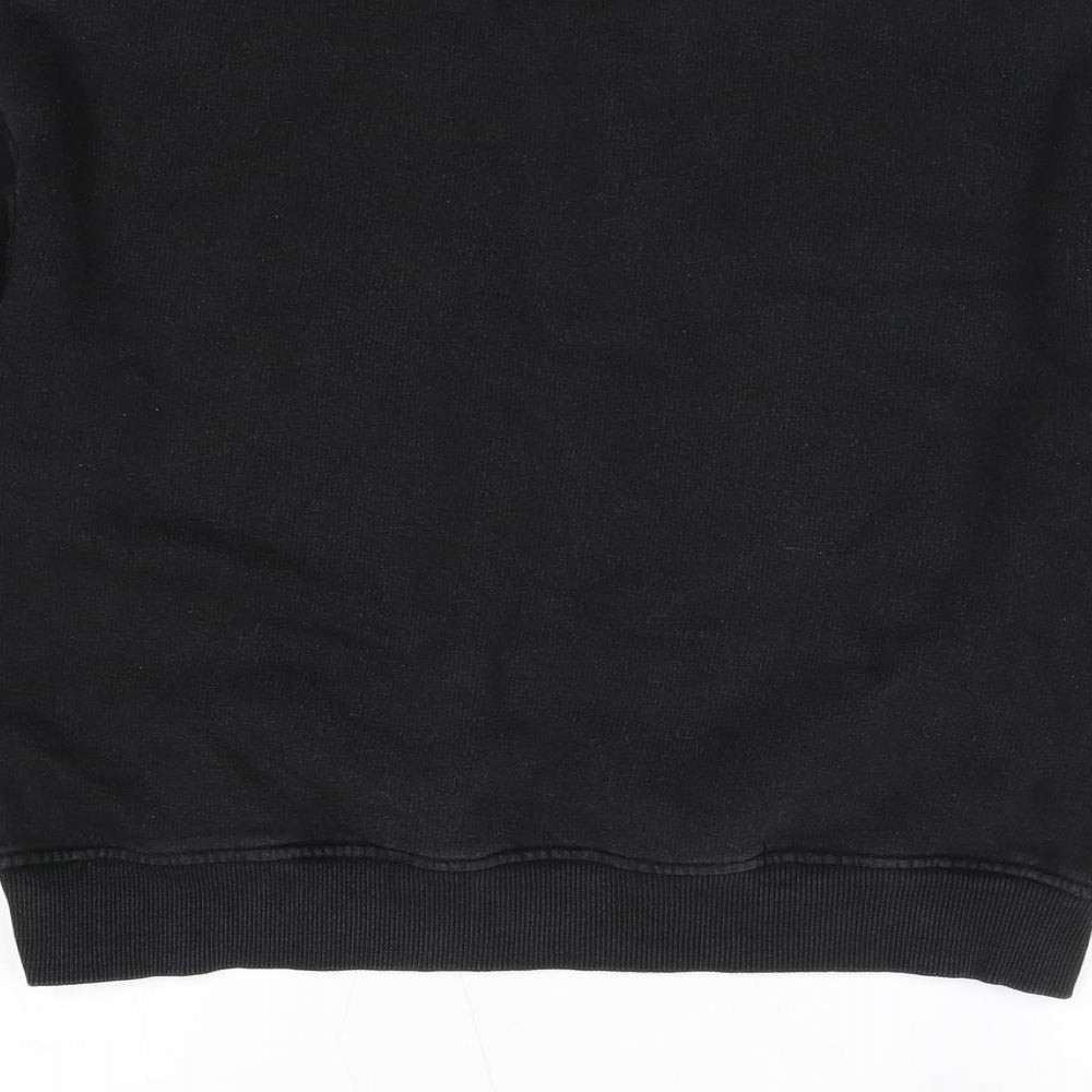 Pull&Bear Womens Black Polyester Pullover Sweatshirt Size S Zip