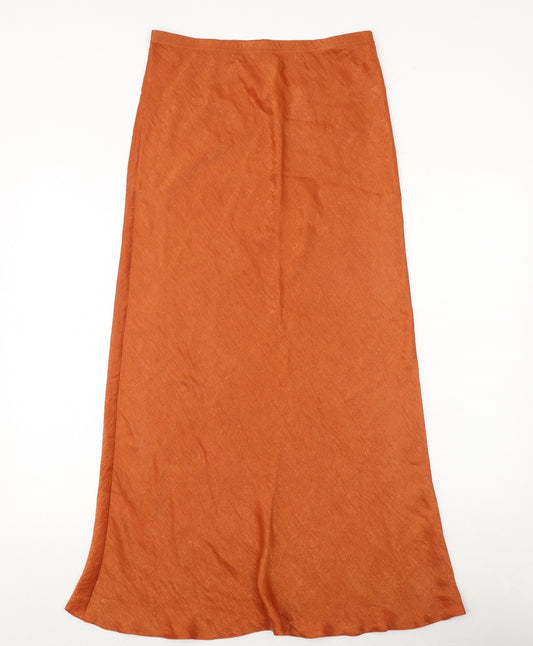Reset Style Womens Orange Polyester Maxi Skirt Size 30 in