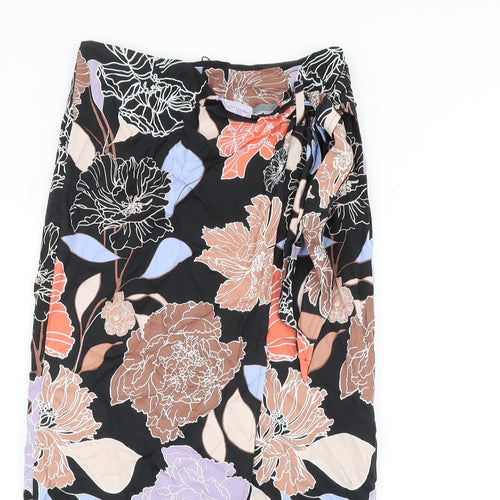 Autograph Womens Multicoloured Floral Cotton Wrap Skirt Size 6 Zip