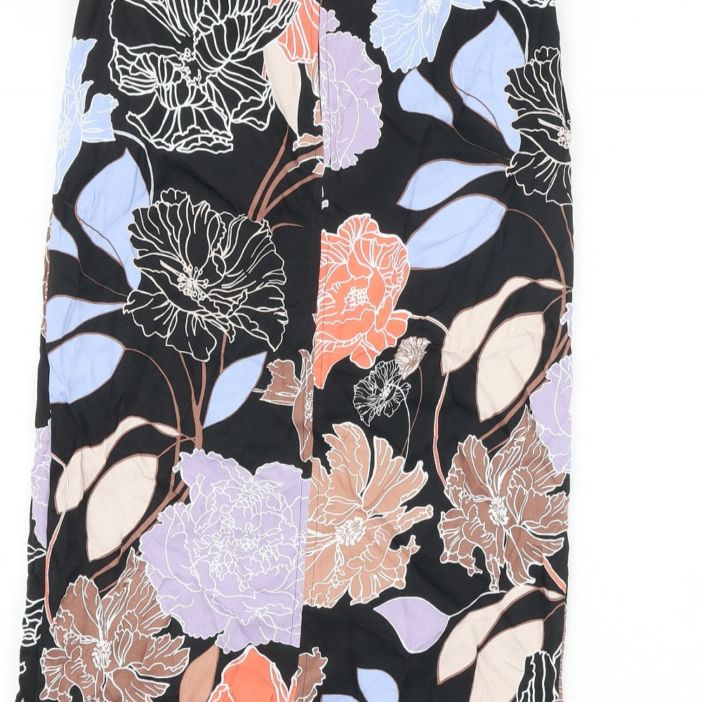 Autograph Womens Multicoloured Floral Cotton Wrap Skirt Size 6 Zip