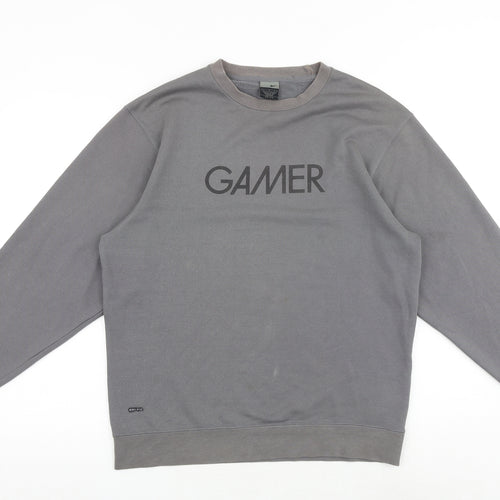 Nike Mens Grey Polyester Pullover Sweatshirt Size L - Gamer
