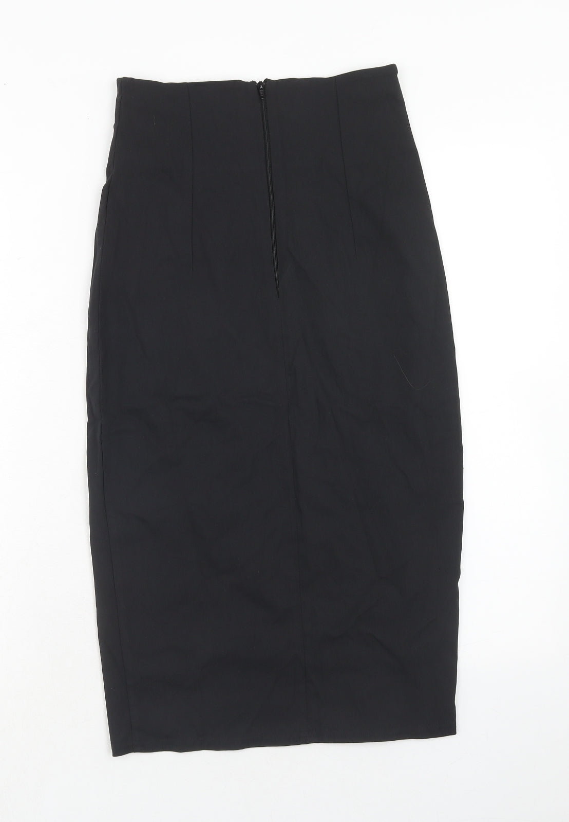ASOS Womens Black Viscose Straight & Pencil Skirt Size 8 Zip
