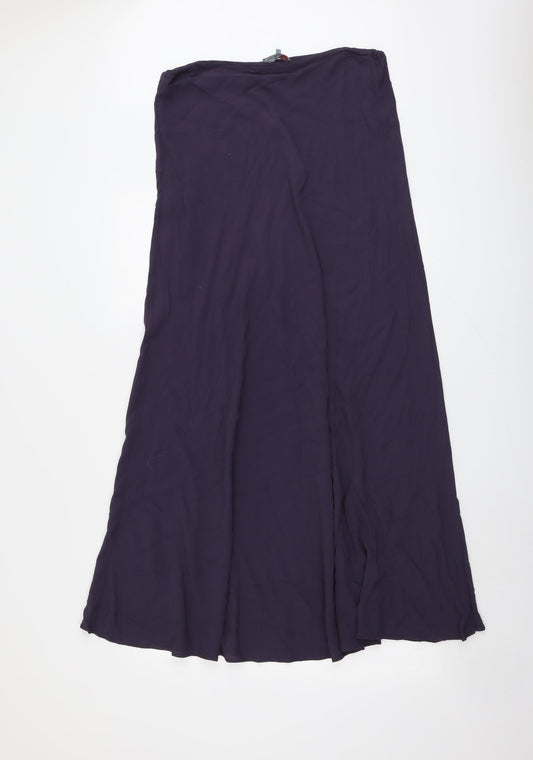 John Lewis Womens Purple Polyester Maxi Skirt Size L