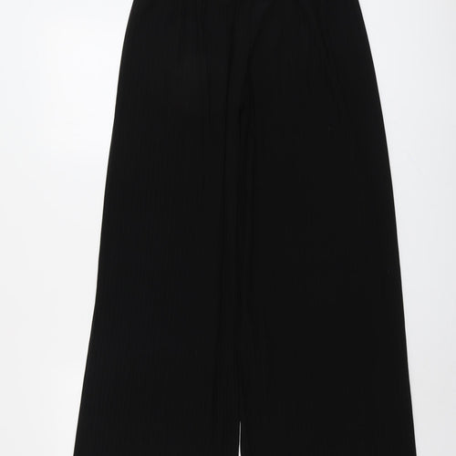 Quiz Womens Black Polyester Trousers Size S L29 in Regular