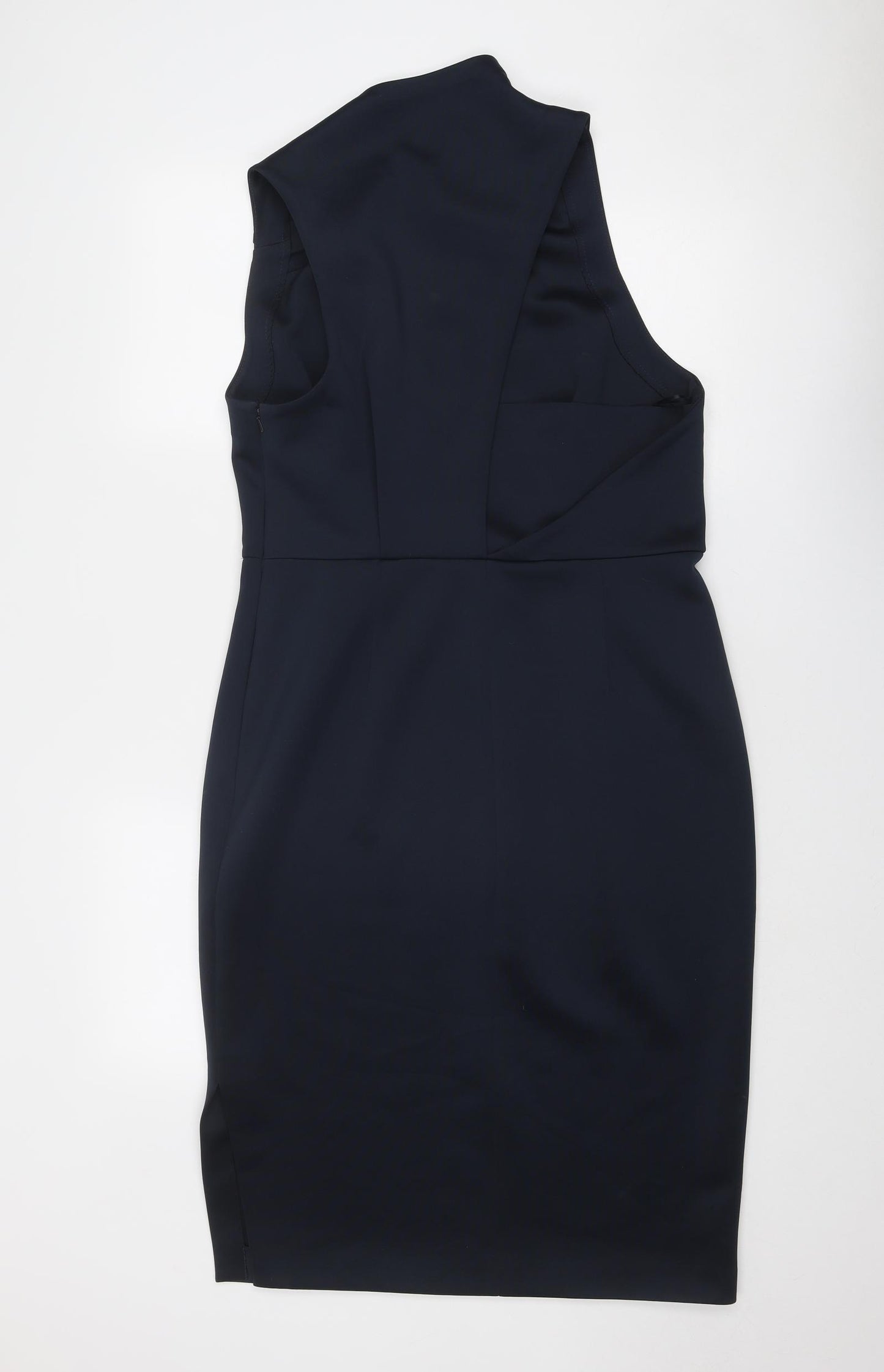 Label Lab Womens Blue Polyester A-Line Size 16 V-Neck Zip