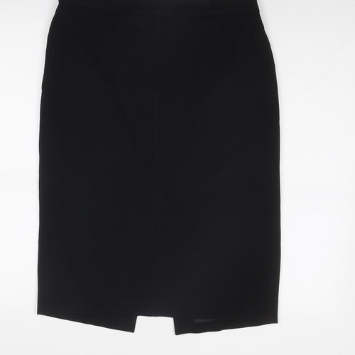 Debenhams Womens Black Polyester A-Line Skirt Size 12 Zip
