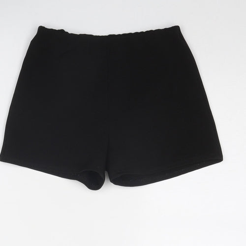 Bozzolo Womens Black Polyester Sweat Shorts Size S Regular Pull On