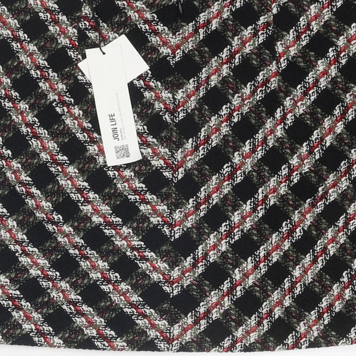 Zara Womens Multicoloured Geometric Cotton A-Line Skirt Size S Zip