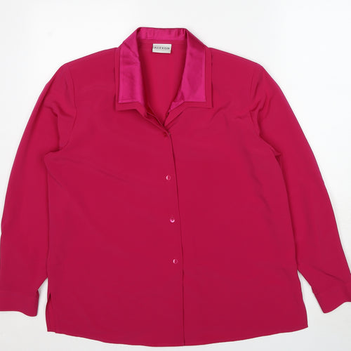 Alexon Womens Pink Polyacrylate Fibre Basic Button-Up Size 14 Collared