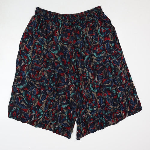Monique Womens Multicoloured Geometric Viscose Cropped Trousers Size 12 Regular