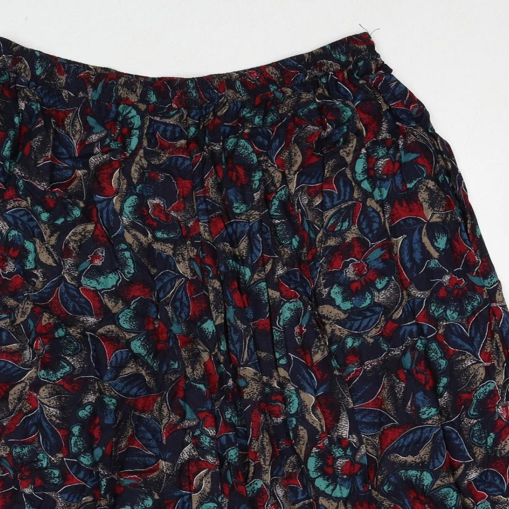 Monique Womens Multicoloured Geometric Viscose Cropped Trousers Size 12 Regular