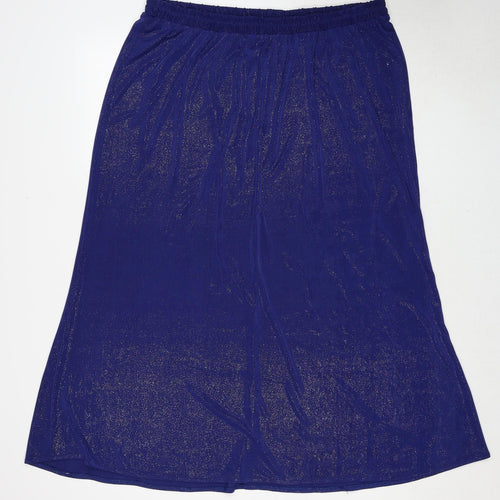 essence Womens Blue Polyester Swing Skirt Size 22